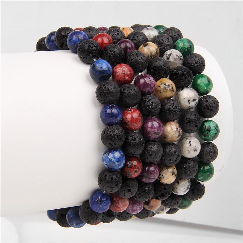 Beaded, Strands 8mm Natural Stone Beaded Bracelet Jasper Lava Volcanic Elastic Bracelets Energy Healing Yoga For Men Women Jewelry Gift
Beaded, Strands 8mm Natural Stone Beaded Bracelet Jasper Lava Volcanic Elastic Bracelets Energy Healing Yoga For Men Women Jewelry Gift