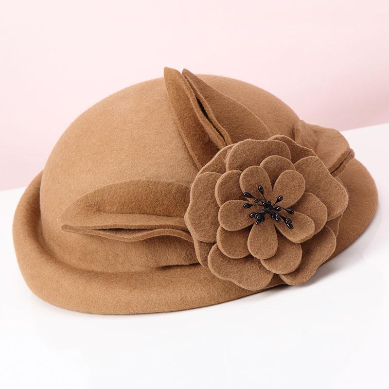 Berets Lady Flowers Fedoras Hat Female Autumn Winter Wool Hats British Retro Dome Cap Woolen Flower Adjust B8941Berets, Black
Berets Lady Flowers Fedoras Hat Female Autumn Winter Wool Hats British Retro Dome Cap Woolen Flower Adjust B8941Berets, Black