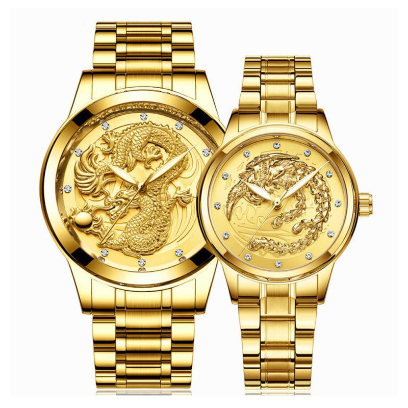 Wristwatches Fashion Dragon Phoenix Watch Waterproof Luminous Gold Quartz Watches Ultra-thin Steel Band Luxury Business Lovers Wrist ClockWr, 12
Wristwatches Fashion Dragon Phoenix Watch Waterproof Luminous Gold Quartz Watches Ultra-thin Steel Band Luxury Business Lovers Wrist ClockWr, 12