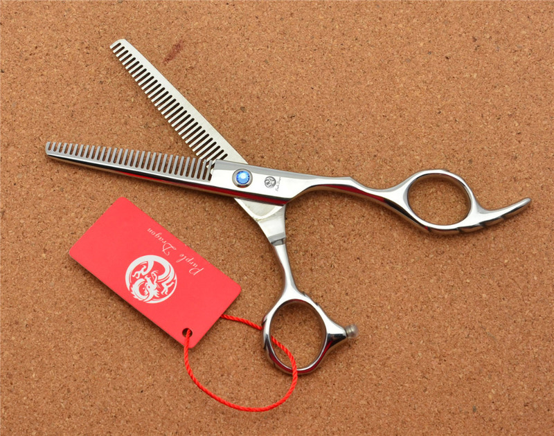 6.0'' 17.5cm Purple Dragon JP 440C Professional Hairdressing Scissors Thinning Shears Douuble Side Teeth 15% Rate Z2001 220317