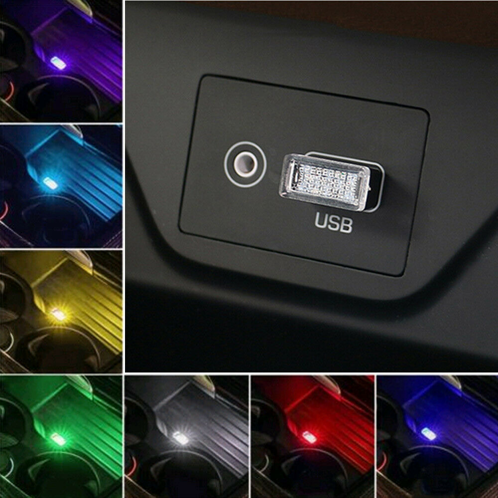 1PC Mini USB LED Car Lights Interior Neon Atmosphere Ambient Bright Lamp Decorative Light Universal PC Portable Plug And Play Automobiles Accessories