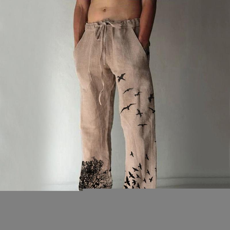 Men's Pants Casual Sweatpants Tree Bird Print Full Length Pocket Drawstring Linen Trousers Men Oversized Jogger, Black
Men's Pants Casual Sweatpants Tree Bird Print Full Length Pocket Drawstring Linen Trousers Men Oversized Jogger, Black