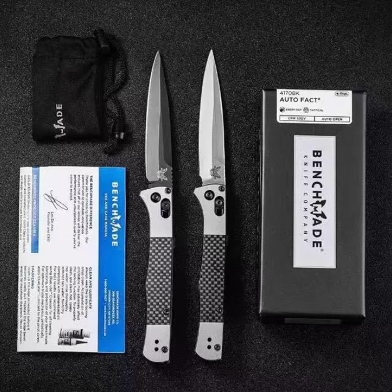 Benchmade 4170BK AUTO Fact Folding Knife 3.95 S90V Black DLC Spear Point Blade Aluminum Handles with Carbon Fiber Inlays Outdoor activities camping survival rescue, X015
Benchmade 4170BK AUTO Fact Folding Knife 3.95 S90V Black DLC Spear Point Blade Aluminum Handles with Carbon Fiber Inlays Outdoor activities camping survival rescue, X015