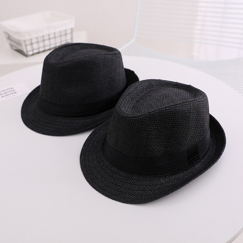 Topi Anakanak Ibu Musim Panas untuk Anak Perempuan Anak Lakilaki Topi Jerami Panama Anak Fedora Topi Pelindung Matahari Pantai Perjalanan 220611