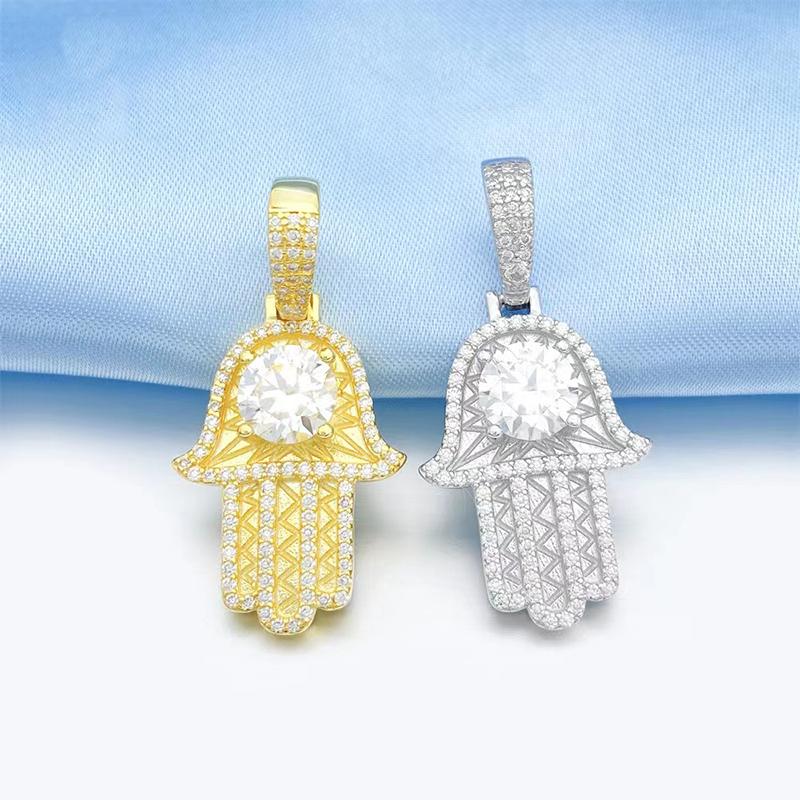 Lockets Hiphop D Color VVS Moissanite Palm Hamsa Pendant 100% 925 Sterling Silver Plated Gold Bling Iced Out Necklace GiftLockets
Lockets Hiphop D Color VVS Moissanite Palm Hamsa Pendant 100% 925 Sterling Silver Plated Gold Bling Iced Out Necklace GiftLockets