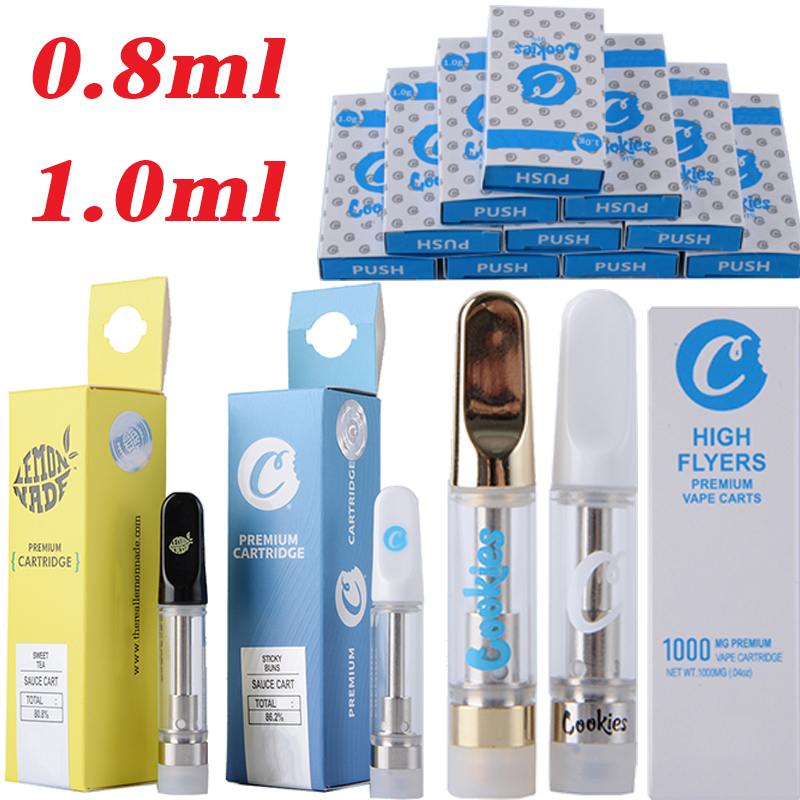 Atomizers Cookies Premium Sauce Carts High Flyers Empty Vape Pen Cartridges Packaging 0.8ml 1ml Ceramic 510 Thread Oil Vaporizer Gold And White
Atomizers Cookies Premium Sauce Carts High Flyers Empty Vape Pen Cartridges Packaging 0.8ml 1ml Ceramic 510 Thread Oil Vaporizer Gold And White