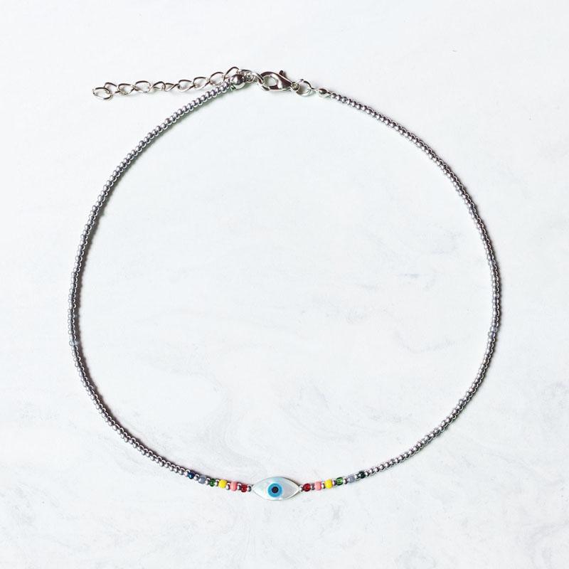 Chokers Vintage Classic Silver-color Glass Beads Necklace Marquise Eye Shell Decoration Collar Man Women Everyday Jewelry Gift 2022
Chokers Vintage Classic Silver-color Glass Beads Necklace Marquise Eye Shell Decoration Collar Man Women Everyday Jewelry Gift 2022