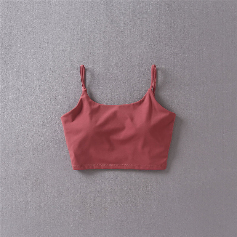 Summer style street back cross solid color short paragraph sling female wild was thin belt chest pad fitness 220325