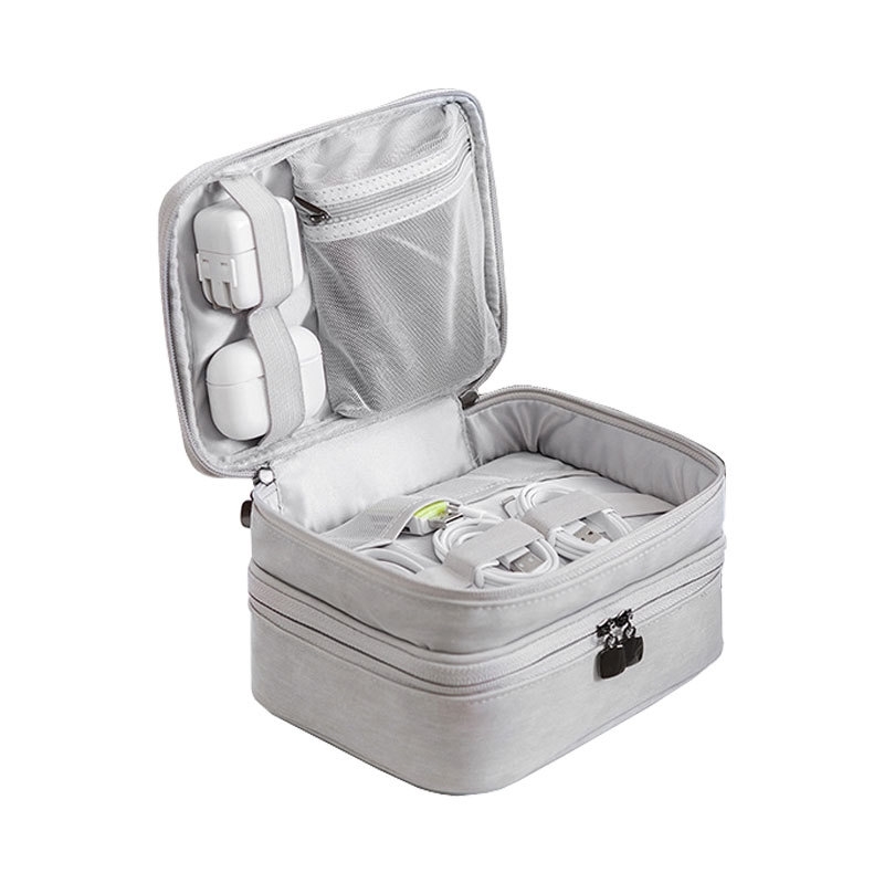 Womens Large Cosmetic Bag Portable Digital Bags Organizer USB Gadgets Cables Wires Charger Power Bank Makeup Storage Bag 210305