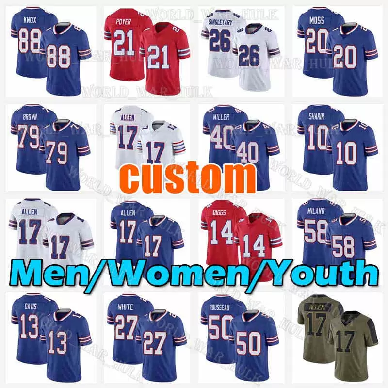 17 Josh Allen Jersey 14 Stefon Diggs Football TreDavious White Von Miller Buffalos Gabriel Davis Dawson Knox Micah Hyde Billes Matt Milan Yo, Men jersey(b e)
17 Josh Allen Jersey 14 Stefon Diggs Football TreDavious White Von Miller Buffalos Gabriel Davis Dawson Knox Micah Hyde Billes Matt Milan Yo, Men jersey(b e)