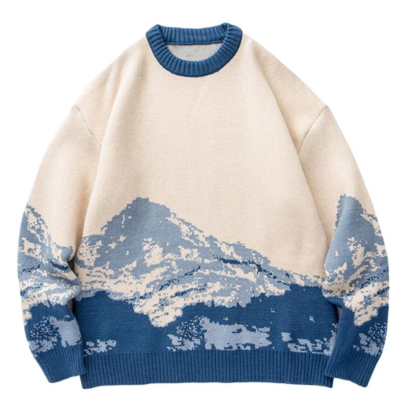 Men's Sweaters Harajuku Snow Mountain Knitted Sweater Gradient Embroidered Pullovers Hip Hop Streetwear Retro Knit Pullover WinterMen's, Khaki
Men's Sweaters Harajuku Snow Mountain Knitted Sweater Gradient Embroidered Pullovers Hip Hop Streetwear Retro Knit Pullover WinterMen's, Khaki