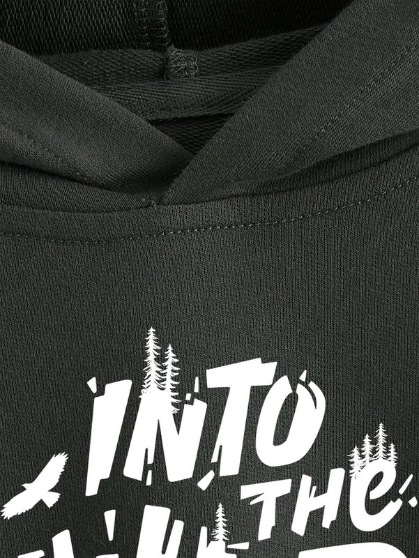 Toddler Boys Letter Graphic Hooded Sweatshirt SHE