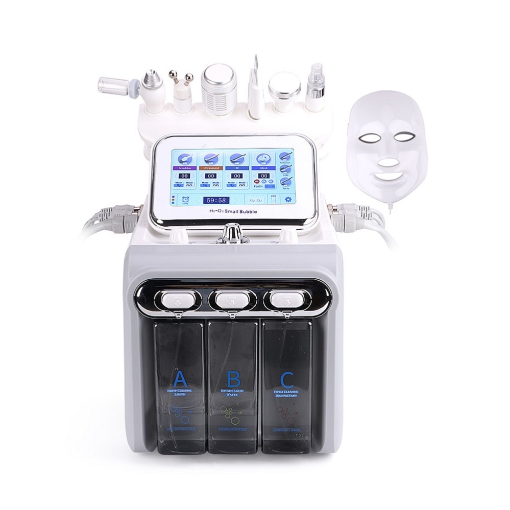 7 In 1Professional Salon Hydroxide LED Mask Hydro Diamond Dead Skin RF Lifting Aqua Blackheads Removal Machine