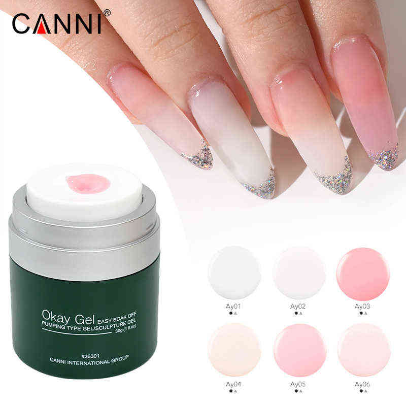 NXY Nail Gel Canni New Arrival 30g Okay Self Leveling Nude Color Camouflage Air Pump Extension Varnish Semi Permanent 0328