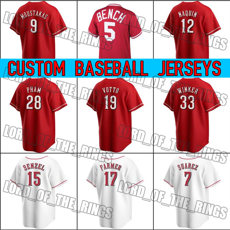 Cincinnati Baseball 19 Joey Votto Jersey Mike Pham Moustakas Kyle Farmer Jerseys Jonathan India Nick Senzel Tyler Naquin Tyler Mahle Johnny Bench Jake Fraley, Man custom jersey (hr)
Cincinnati Baseball 19 Joey Votto Jersey Mike Pham Moustakas Kyle Farmer Jerseys Jonathan India Nick Senzel Tyler Naquin Tyler Mahle Johnny Bench Jake Fraley, Man custom jersey (hr)