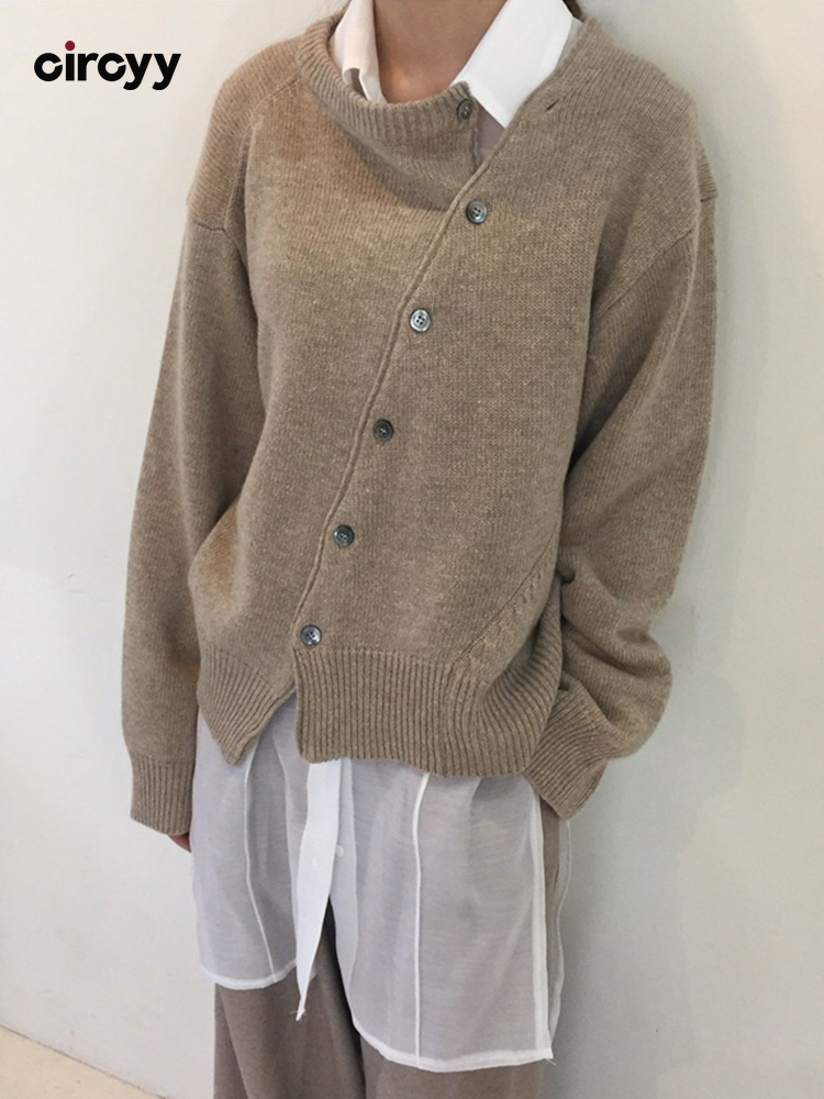 Khaki Cardigan for Women Sweater Irregular Knitted Oblique Single Breasted 2022 Spring Clothes Grey Casual Fashion New, Green
Khaki Cardigan for Women Sweater Irregular Knitted Oblique Single Breasted 2022 Spring Clothes Grey Casual Fashion New, Green
