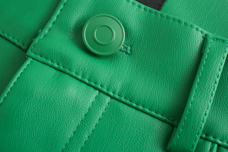 Women Green PU Leather Pants Zipper Female Autumn Winter Pencil Trousers 220325