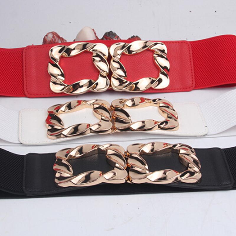 Belts Black Women Fashion Wide Elastic Waistbands Stretch Corset Alloy Gold Square Buckle Waist For Dress Accessories
Belts Black Women Fashion Wide Elastic Waistbands Stretch Corset Alloy Gold Square Buckle Waist For Dress Accessories