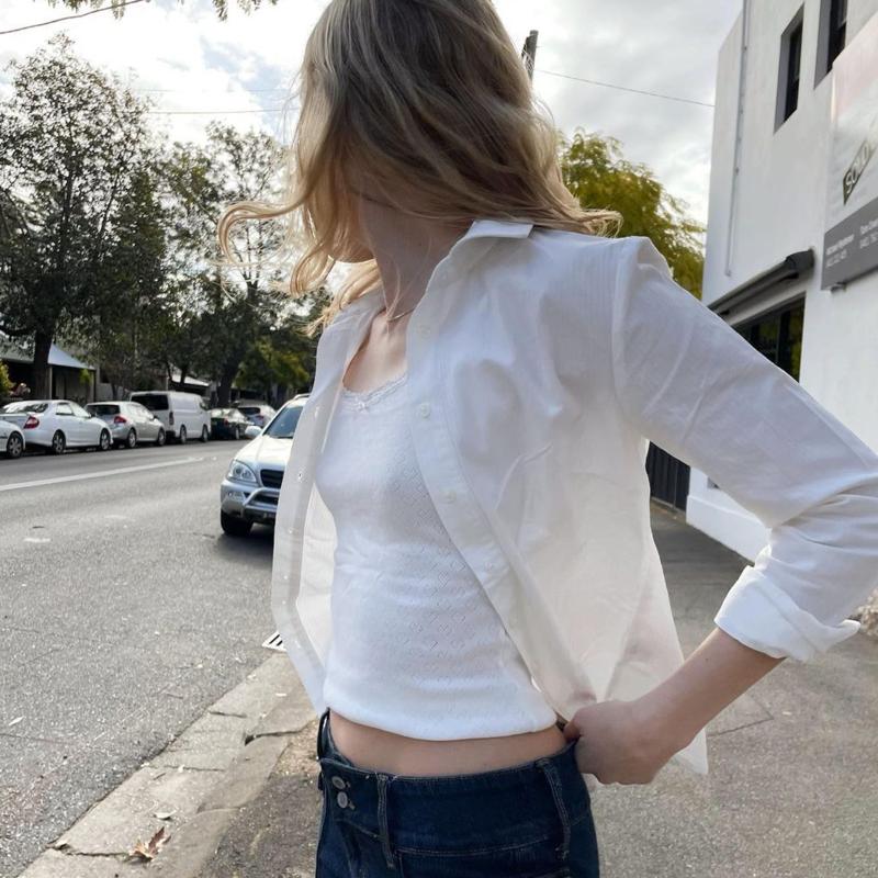 Women's Blouses & Shirts Vintage Solid Casual Cotton Shirt Women Spring Autumn Turn Down Collar Long Sleeve Basic Simple Loose White Tops Ch
Women's Blouses & Shirts Vintage Solid Casual Cotton Shirt Women Spring Autumn Turn Down Collar Long Sleeve Basic Simple Loose White Tops Ch
