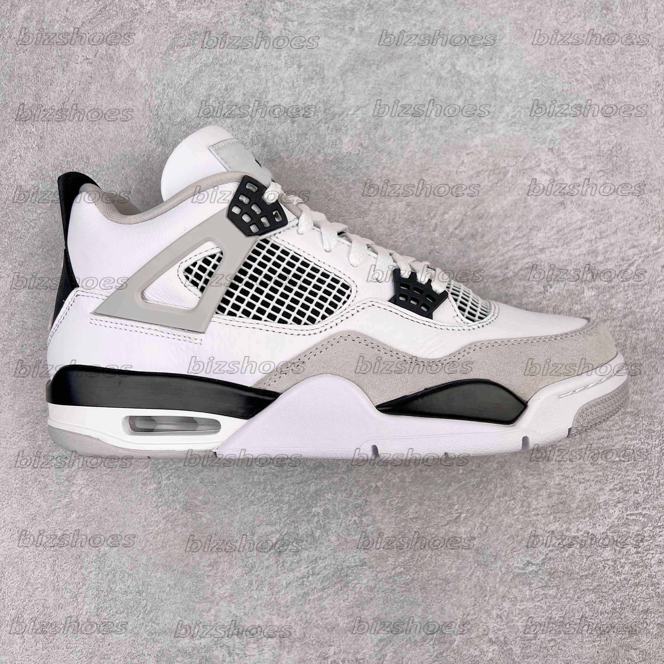 4 Military Black Mens Designer Jumpman Basketball Shoes 4s White / Black / Neutral Grey Sports Sneakers, 01
4 Military Black Mens Designer Jumpman Basketball Shoes 4s White / Black / Neutral Grey Sports Sneakers, 01