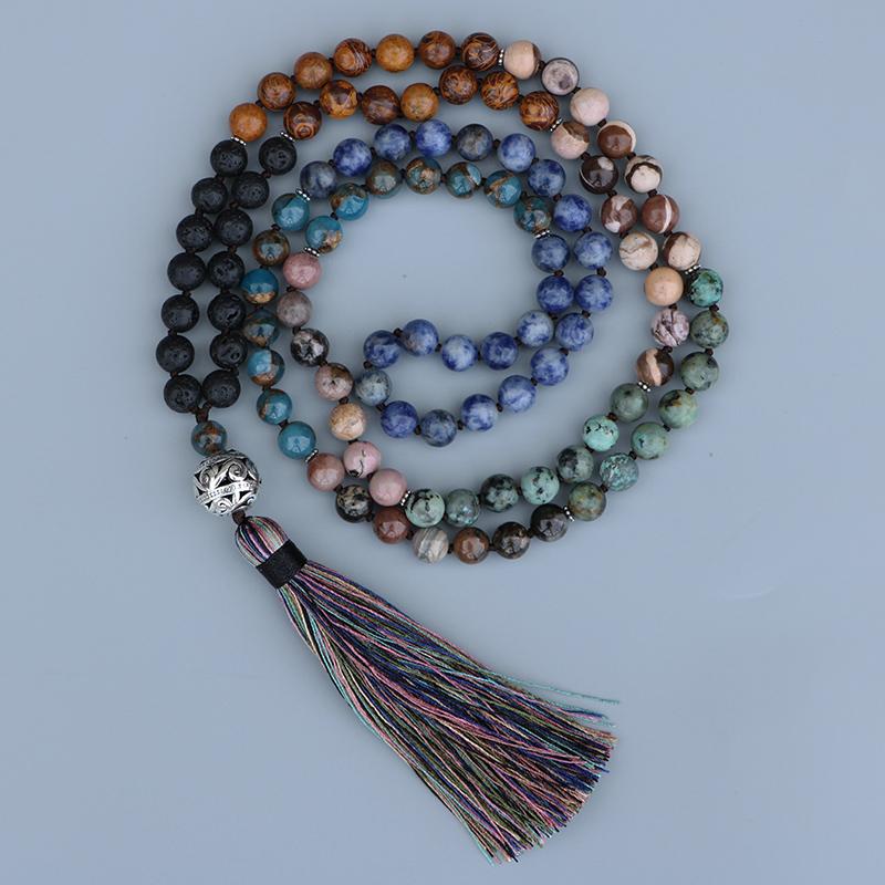 Pendant Necklaces 7 Chakras Natural Stone Mala Necklace Women Yoga Meditation Long Tassels Bead NecklacePendant
Pendant Necklaces 7 Chakras Natural Stone Mala Necklace Women Yoga Meditation Long Tassels Bead NecklacePendant