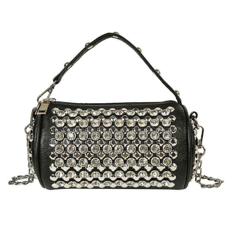 Evening Bags Women's Leather Shoulder Bags Fashion Diamond Crossbody Ladies Rivet Tote Trendy All-match Cylindrical Chain Handbags 220418, Gold
Evening Bags Women's Leather Shoulder Bags Fashion Diamond Crossbody Ladies Rivet Tote Trendy All-match Cylindrical Chain Handbags 220418, Gold
