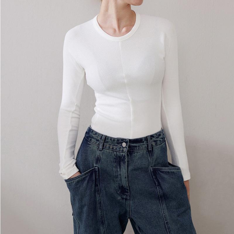 Women' T-Shirt Women Twill Stitching Cotton Thin Thread All-match Long Sleeve Simple Slim O-neck Female Bottoming Tops 2022 SpringWomen, White
Women' T-Shirt Women Twill Stitching Cotton Thin Thread All-match Long Sleeve Simple Slim O-neck Female Bottoming Tops 2022 SpringWomen, White