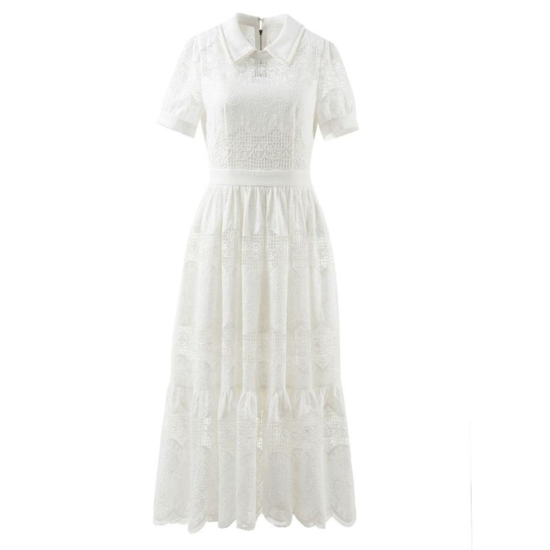 Party Dresses Top Quality 2022 Summer Evening Vestidos Women Turn-down Collar Allover Hollow Out Embroidery Short Sleeve White DressParty, As pic
Party Dresses Top Quality 2022 Summer Evening Vestidos Women Turn-down Collar Allover Hollow Out Embroidery Short Sleeve White DressParty, As pic