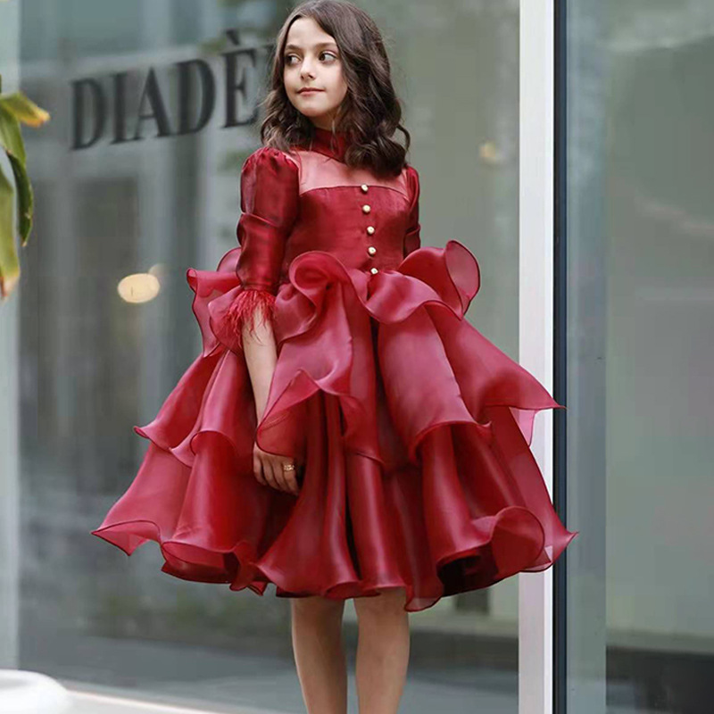2022 Royal Blue Toddler Flower Girls Dresses For Weddings Short Sleeves Girl Birthday Party Dress Ball Gown Little Girls Pageant Wear