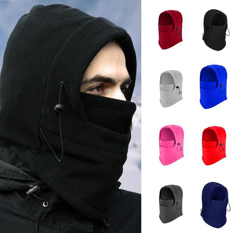 

Berets Men's Full Face Fleece Cap Snow Windproof Warmer Balaclava Biker Winter Ski Hat And Warm Hood Polar MaskBerets