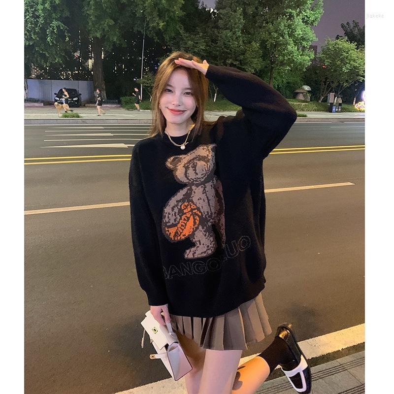 Women's Sweaters Bear Cartoon Sweater 2022 Autumn And Winter Korean Version Of The Long-Sleeved Commuter Loose Knit Pullover Women, Black
Women's Sweaters Bear Cartoon Sweater 2022 Autumn And Winter Korean Version Of The Long-Sleeved Commuter Loose Knit Pullover Women, Black