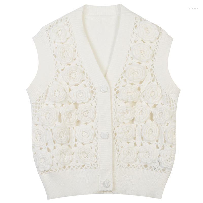 Women' Knits & Tees 2022 Autumn And Winter V-Neck Sleeveless Vest Solid Color Hook Flower Hollow Out Loose Sweet Knitted Cardigan Mari22, White
Women' Knits & Tees 2022 Autumn And Winter V-Neck Sleeveless Vest Solid Color Hook Flower Hollow Out Loose Sweet Knitted Cardigan Mari22, White