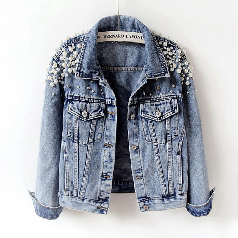 Denim Jacket Women Autumn Women' Jean Jackets Pearl Casual 2022Women Coat Long Sleeve Outerwear, Blue
Denim Jacket Women Autumn Women' Jean Jackets Pearl Casual 2022Women Coat Long Sleeve Outerwear, Blue