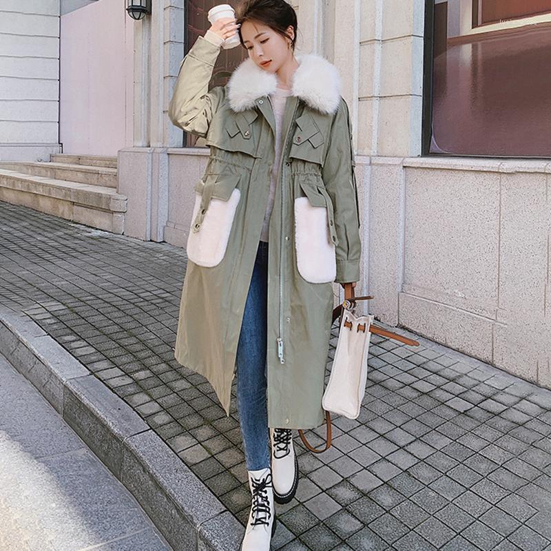 Women' Down & Parkas Winter Padded Jacket Female Long Section Korean Fur Liner Plus Velvet Thick Hooded Big Collar Green Casual Loos Luci22
Women' Down & Parkas Winter Padded Jacket Female Long Section Korean Fur Liner Plus Velvet Thick Hooded Big Collar Green Casual Loos Luci22