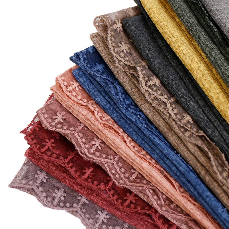 Headband Maxi ScarvesScarves Hijab Scarves Stretchy go Shawls Muslim Cotton Beads Bandhnu Scarf Lace Islamic Wraps scarf designers