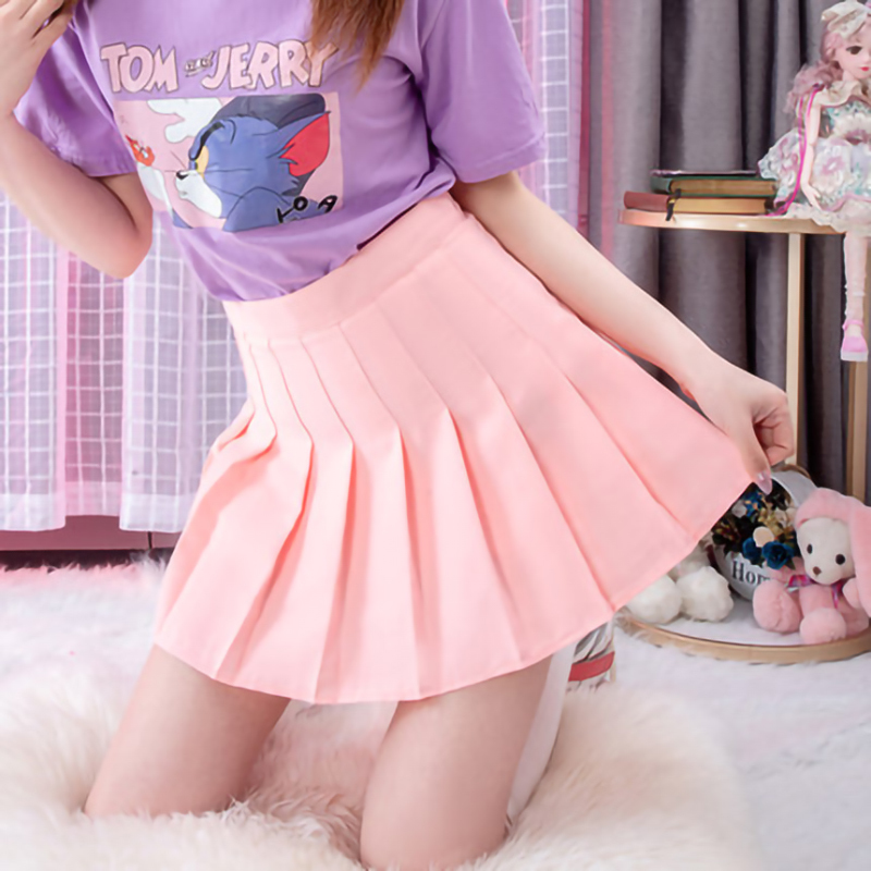 Korean Fashion Summer Y2k Women Pleated Skirt Purple Zipper High-waisted Harajuku School Uniform Short Plaid A-Line Mini Skirts 220322