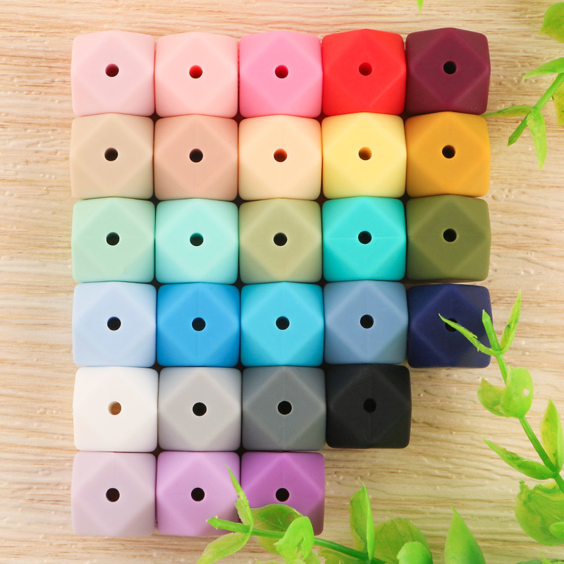 kovict 14mm Hexagon 100/200/500 Silicone Beads For DIY Baby Pacifier Chain BPA Free Teething Baby Teether Baby Accessories 220507
