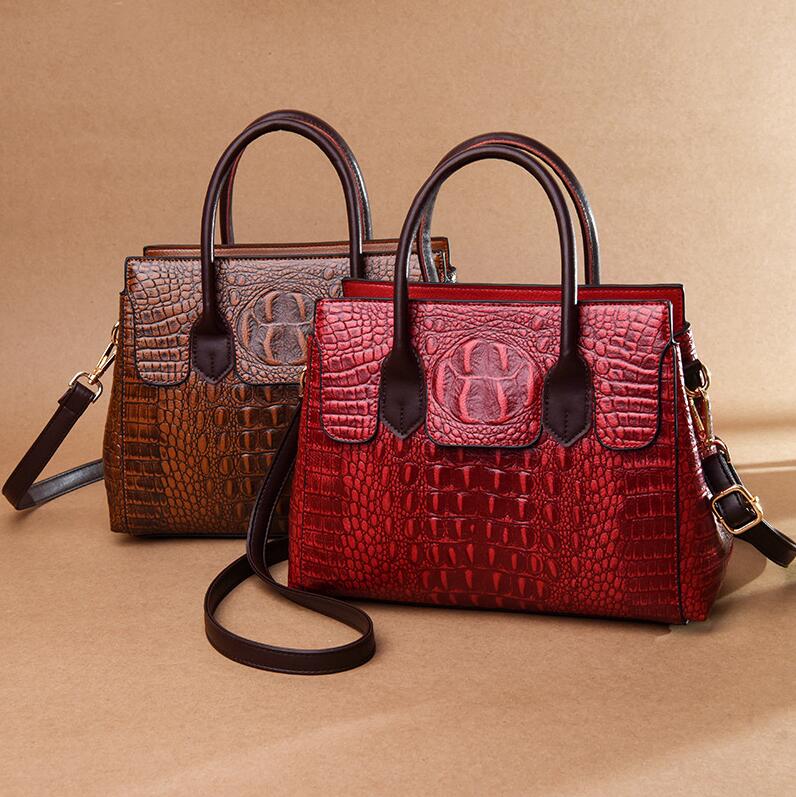 ladies leathers shoulder bags high-quality embossed crocodile handbag large capacity horizontal retro leather handbags elegant personality fashion Tote bag, Dark brown1-9658
ladies leathers shoulder bags high-quality embossed crocodile handbag large capacity horizontal retro leather handbags elegant personality fashion Tote bag, Dark brown1-9658