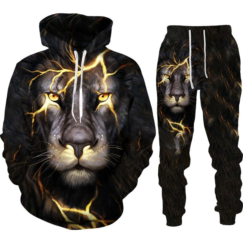 Men' Tracksuits Autumn Winter 3D Lion Tiger Printed Hooded Sweater Set Sportswear Tracksuit Long Sleeve Clothing Suit
Men' Tracksuits Autumn Winter 3D Lion Tiger Printed Hooded Sweater Set Sportswear Tracksuit Long Sleeve Clothing Suit