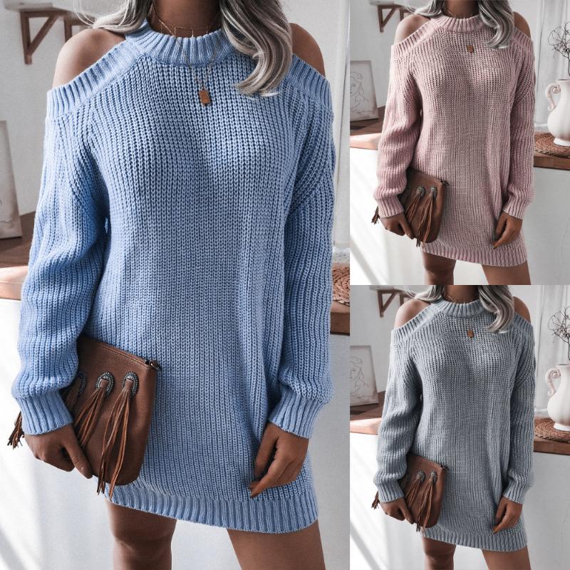 Casual Dresses Autumn And Winter Strapless Long-sleeved Loose Sweater Dress Knitted Short Skirt Elegant Style, Black;gray
Casual Dresses Autumn And Winter Strapless Long-sleeved Loose Sweater Dress Knitted Short Skirt Elegant Style, Black;gray