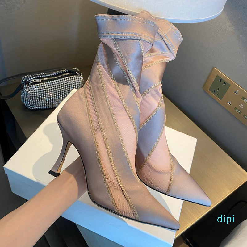2022-Mugler 10cm two-tone jersey mesh sock boots mid-calf slip on Elastic point-toe stiletto Heeled boot knitted Ankle Booties women, Black/nude
2022-Mugler 10cm two-tone jersey mesh sock boots mid-calf slip on Elastic point-toe stiletto Heeled boot knitted Ankle Booties women, Black/nude