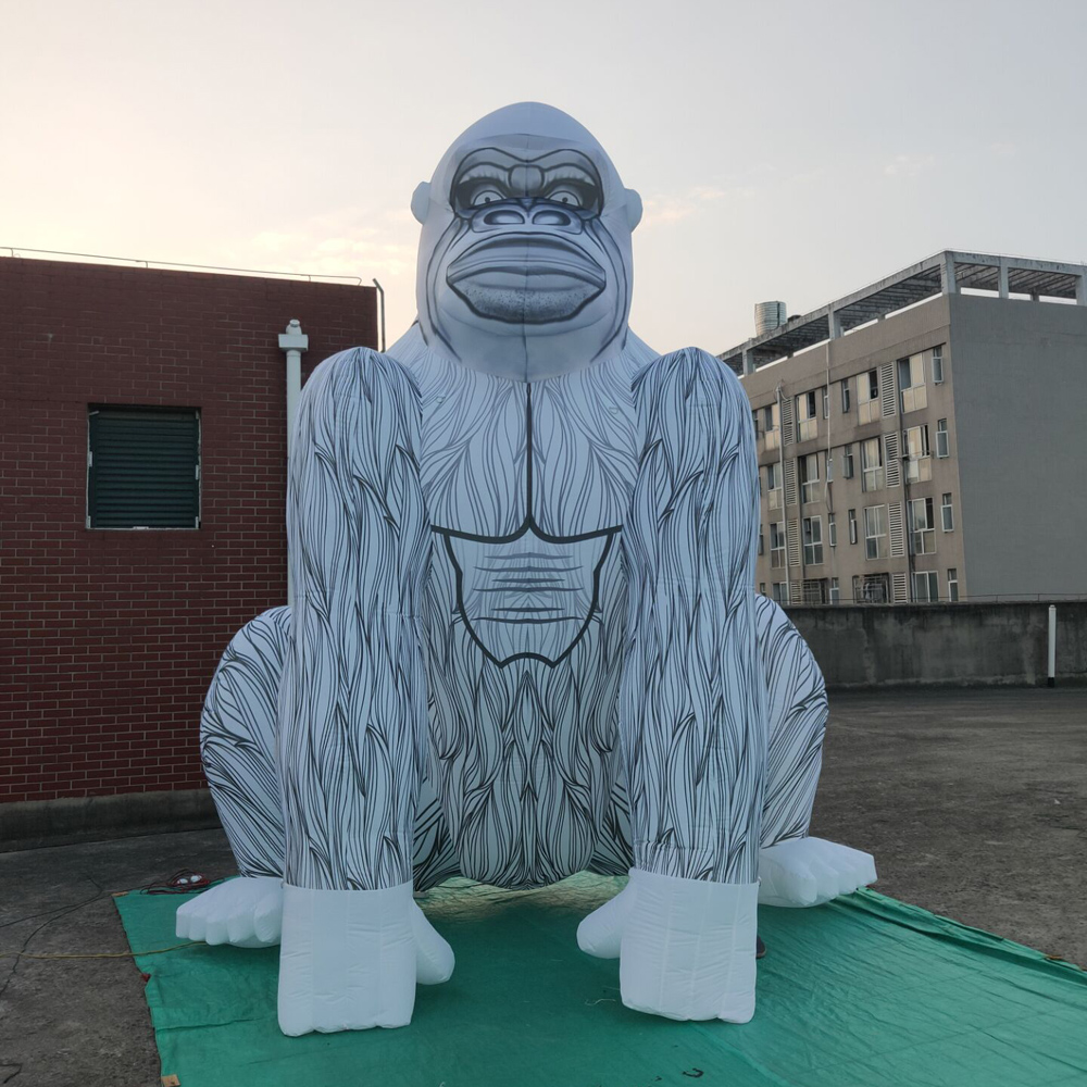 Customizable color giant Inflatable Gorilla with led lights,large Inflatable monkey Ground Balloon for advertising decoration