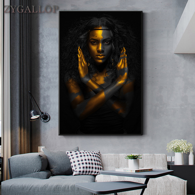 Black and Gold African Nude Woman Indian Oil Painting on Canvas Posters and Prints Modern Decor Wall Art Picture for Living Room
Black and Gold African Nude Woman Indian Oil Painting on Canvas Posters and Prints Modern Decor Wall Art Picture for Living Room