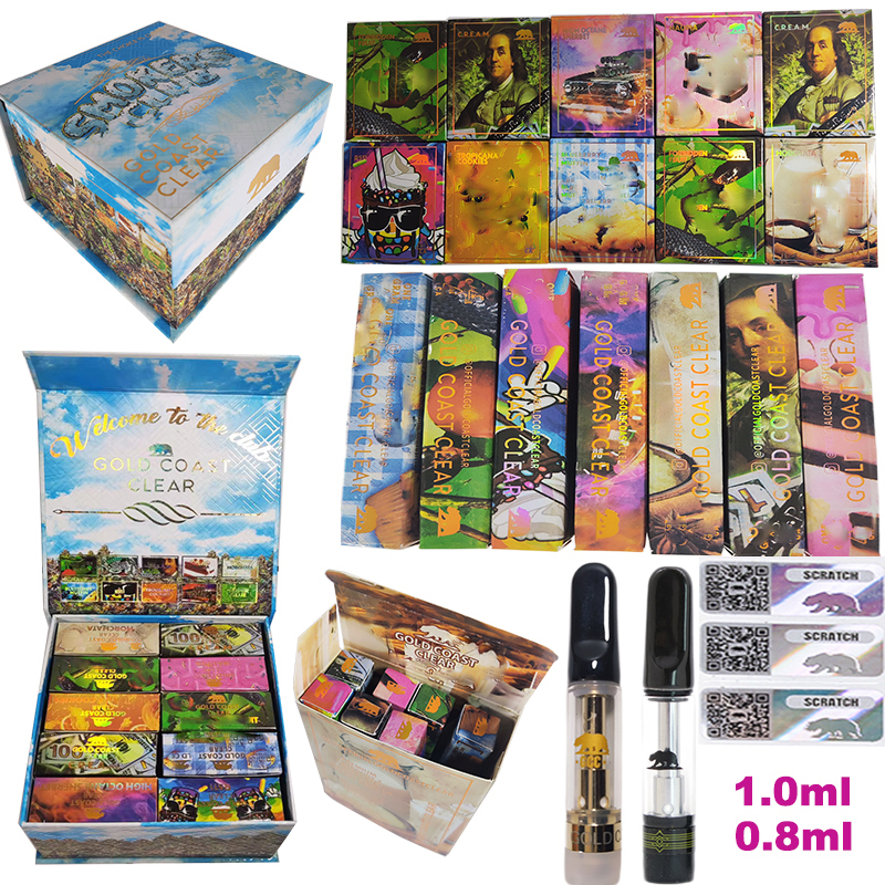 Gold Coast Clear Smokers Club GCC Summer Editions Atomizers Vape Cartridges Packaging 0.8ml 1.0ml Ceramic Coil 510 Thread Carts Thick Oil
Gold Coast Clear Smokers Club GCC Summer Editions Atomizers Vape Cartridges Packaging 0.8ml 1.0ml Ceramic Coil 510 Thread Carts Thick Oil