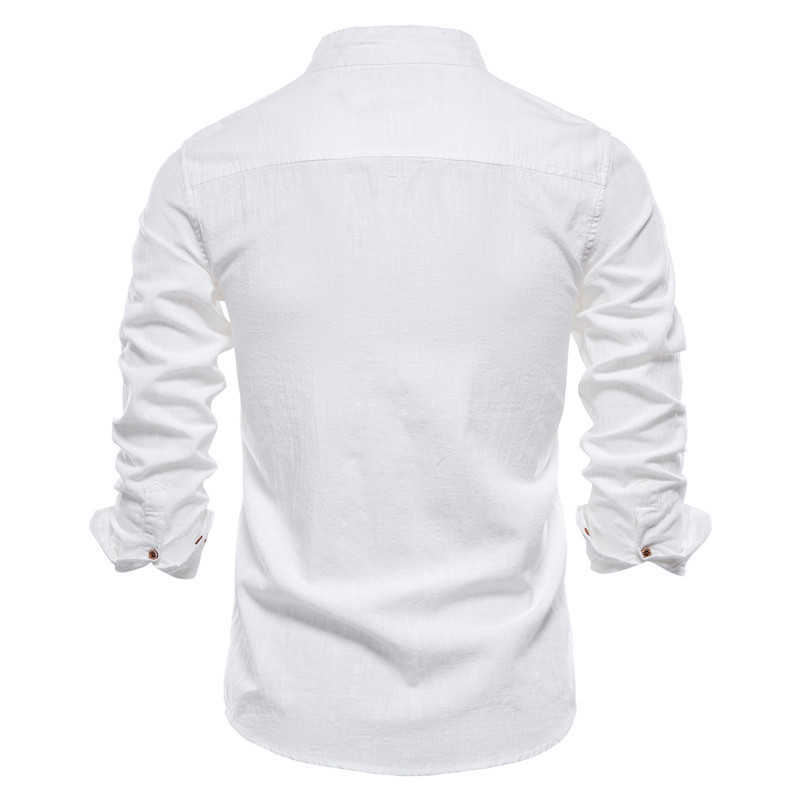 AIOPESON Spring Cotton Social Shirt Men Solid Color High Quality Long Sleeve for Lapel Casual 's s 220322