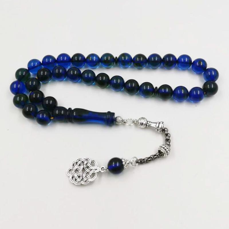

Beaded Strands Green With Blue Resin Tasbih Muslim 33 45 66 99 Prayer Beads Islamic Man's Accessories Jewelry Misbaha Arab BraceletsBead