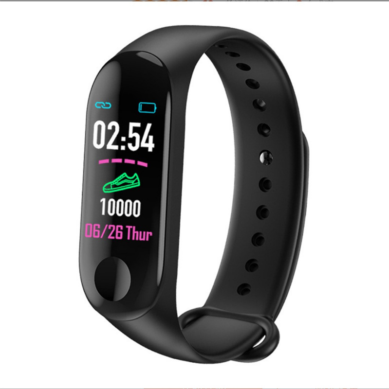 M3 Smart Wristbands Digital Watch Bracelet for Child Women with Heart Rate Monitoring Running Pedometer Colour Counter Health Sport Tracker Wristband