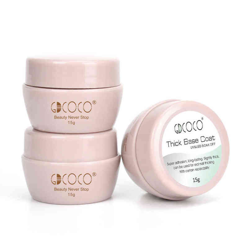 NXY Nail Gel Gdcoco 15g Jar Hard Tempered Top Coat Super Texture Matt Reinforce Thick Base Self Leveling Polish 0328