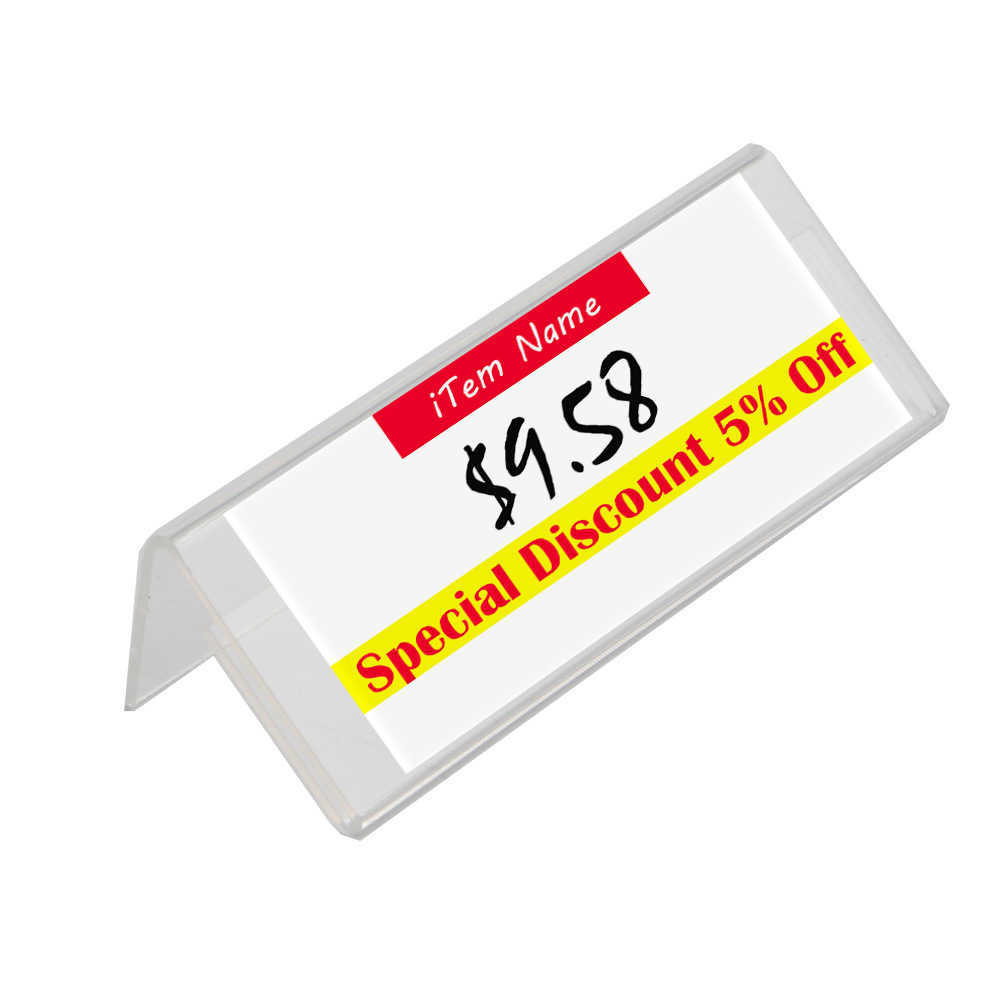 Frame Clear Picture Name Card Price Tag Display Stand Label Holder Showcase Jewelry Price Tag Clip Paper Sign Rack