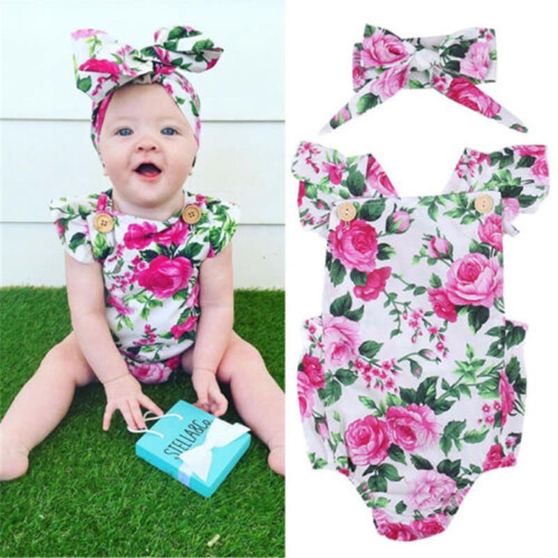 Clothing Sets 0-24M Cute Baby Girls Rompers Sleeveless Pink Floral Printing Romper Button Design Kids Jumpsuits Headband Set Suit B4Clothing, As pic
Clothing Sets 0-24M Cute Baby Girls Rompers Sleeveless Pink Floral Printing Romper Button Design Kids Jumpsuits Headband Set Suit B4Clothing, As pic
